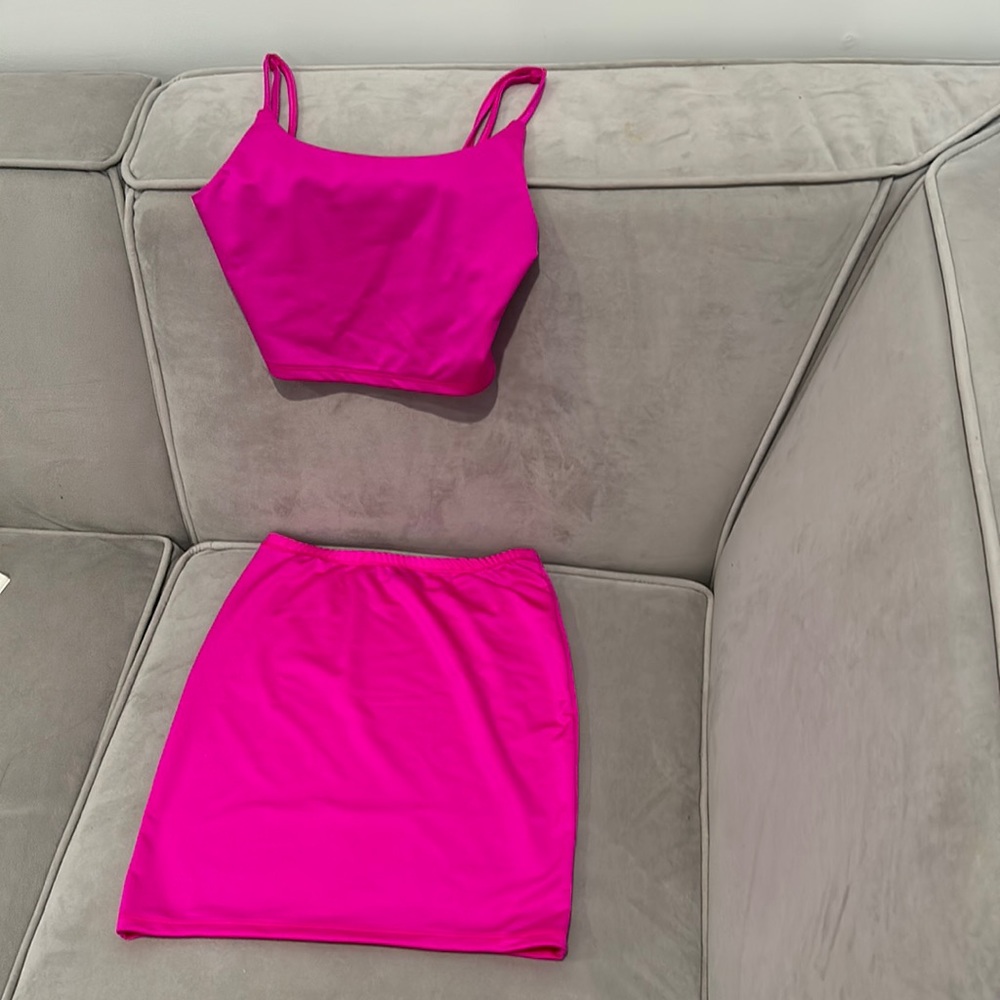 Hot pink Shein Skirt Set